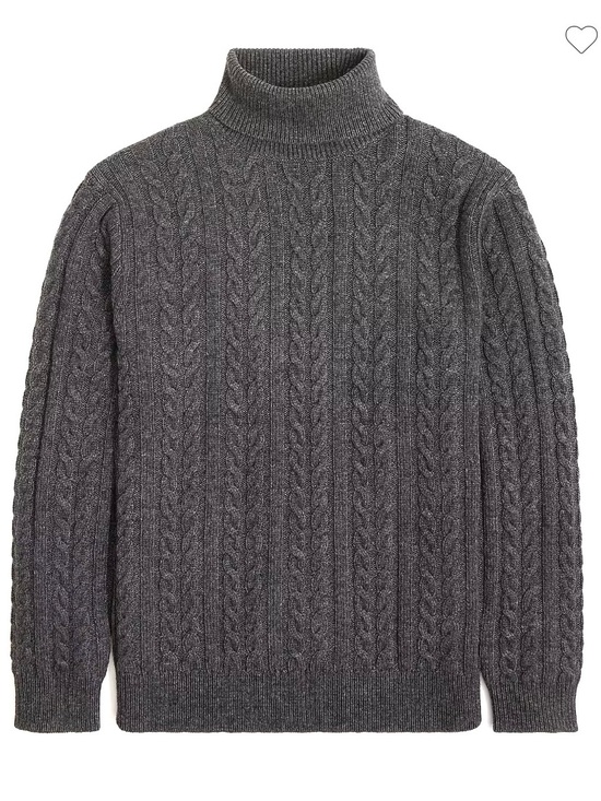J. Crew Factory Other - J. Crew Supersoft lambswool-blend cable-knit turtleneck sweater Gray Men’s L